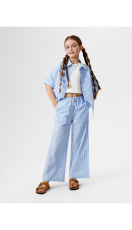 Брюки детские для девочек Jelis_pn голубая полоска
