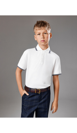 Сорочка-поло верхняя для мальчиков Koleda белый