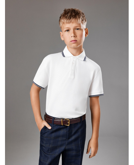 Сорочка-поло верхняя для мальчиков Koleda белый
