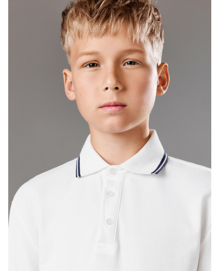 Сорочка-поло верхняя для мальчиков Koleda белый