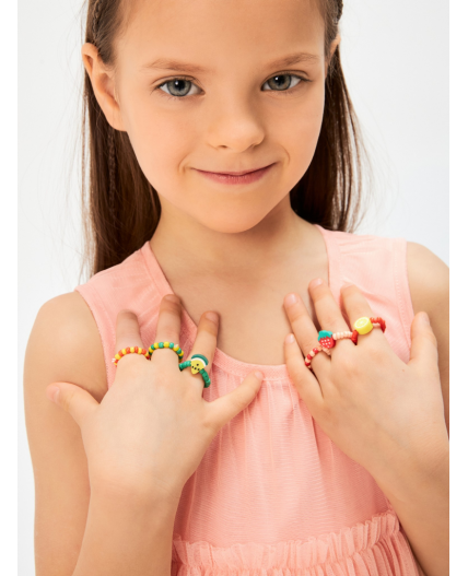 Набор из 6 колец дет. Manbok цветной