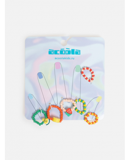 Набор из 6 колец дет. Manbok цветной