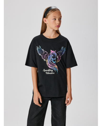 Футболка детская для девочек Mardin черный