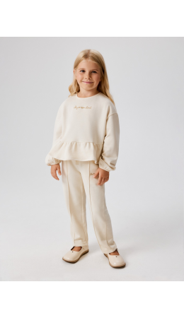 Комплект детский для девочек ((1)джемпер и (2)брюки) Masindi_set крем