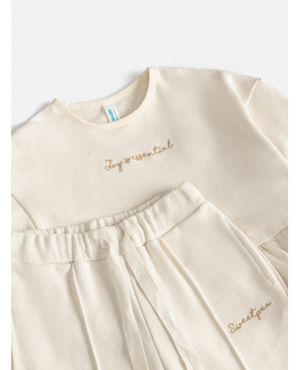 Комплект детский для девочек ((1)джемпер и (2)брюки) Masindi_set крем