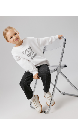 Брюки джинсовые детские для девочек Olan темно-серый