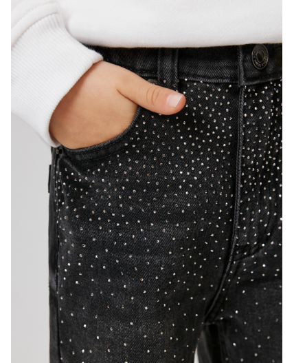 Брюки джинсовые детские для девочек Olan темно-серый