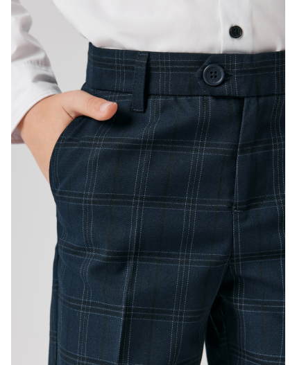 Брюки детские для мальчиков Pavel pt reg1 синяя клетка