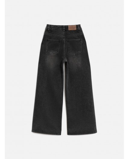 Брюки джинсовые детские для девочек Poka темно-серый