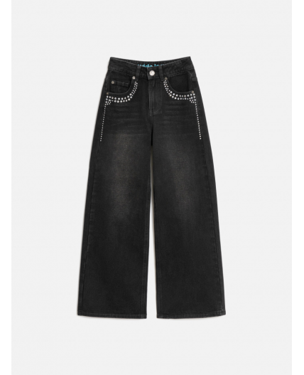 Брюки джинсовые детские для девочек Poka1 черный