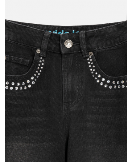 Брюки джинсовые детские для девочек Poka1 черный