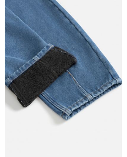 Брюки джинсовые (утепленные) детские для мальчиков Rinner синий