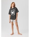 Набор детский для девочек ((1)футболка и (2)шорты) Svati графитовый