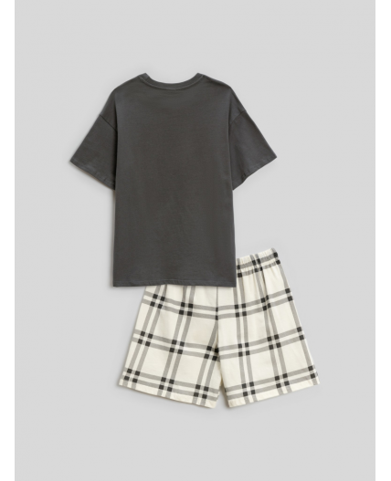 Набор детский для девочек ((1)футболка и (2)шорты) Svati графитовый