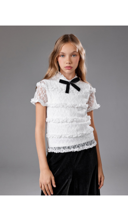 Блузка детская для девочек Tebriz белый