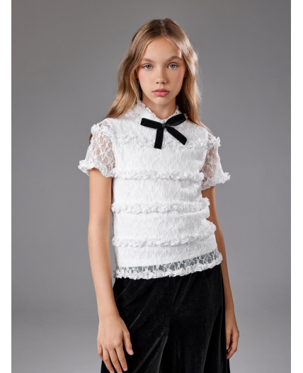 Блузка детская для девочек Tebriz белый