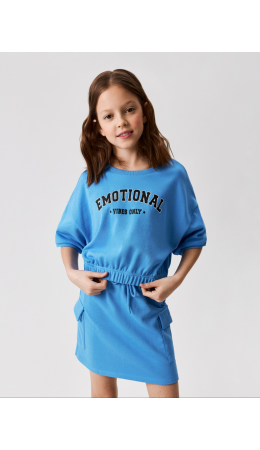 Комплект для девочек ((1)джемпер и (2)юбка) Agnessa синий