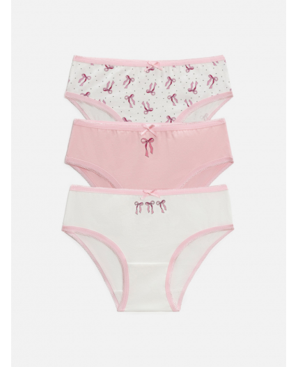 Трусы детские для девочек в наборе из 3шт Andrea цвет в ассортименте