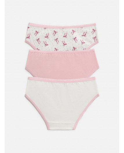 Трусы детские для девочек в наборе из 3шт Andrea цвет в ассортименте