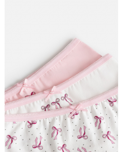 Трусы детские для девочек в наборе из 3шт Andrea цвет в ассортименте