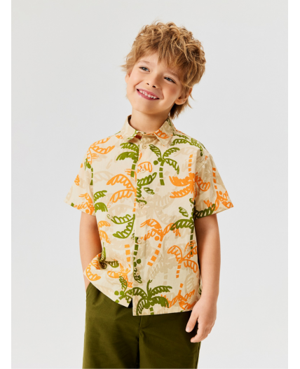 Сорочка верхняя детская для мальчиков Bario бежевый принт
