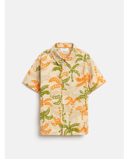 Сорочка верхняя детская для мальчиков Bario бежевый принт