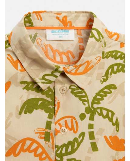 Сорочка верхняя детская для мальчиков Bario бежевый принт