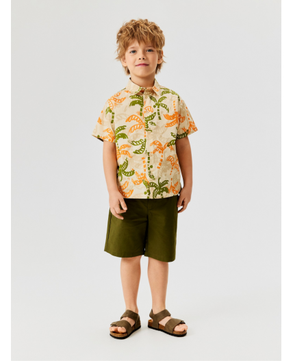 Сорочка верхняя детская для мальчиков Bario бежевый принт