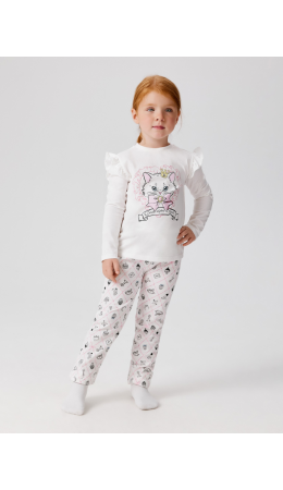 Набор детский для девочек ((1)джемпер и (2)брюки) Bemmi белый