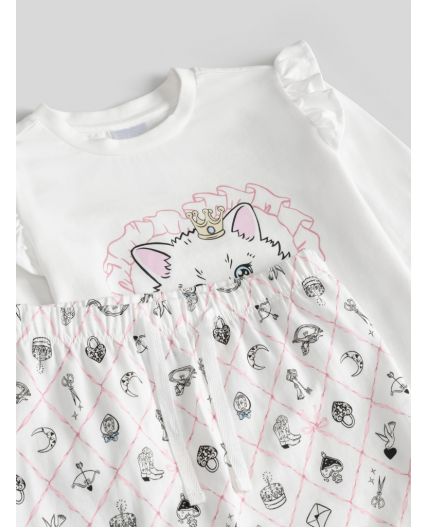 Набор детский для девочек ((1)джемпер и (2)брюки) Bemmi белый