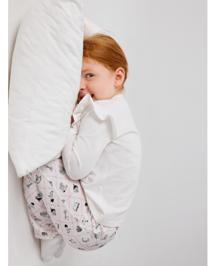 Набор детский для девочек ((1)джемпер и (2)брюки) Bemmi белый