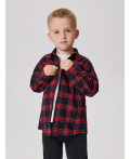 Сорочка верхняя детская для мальчиков Bento красная клетка