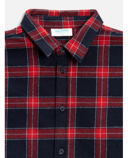 Сорочка верхняя детская для мальчиков Bento красная клетка