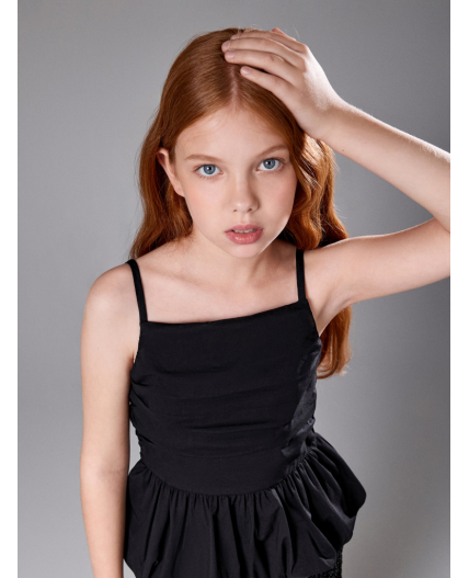 Блузка-топ детская для девочек Gias черный