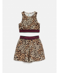 Комплект детский для девочек ((1)блузка-топ и (2)шорты) Leo_set леопардовый принт