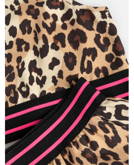 Комплект детский для девочек ((1)блузка-топ и (2)шорты) Leo_set леопардовый принт