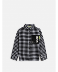 Сорочка верхняя детская для мальчиков Pablu черно-белая клетка