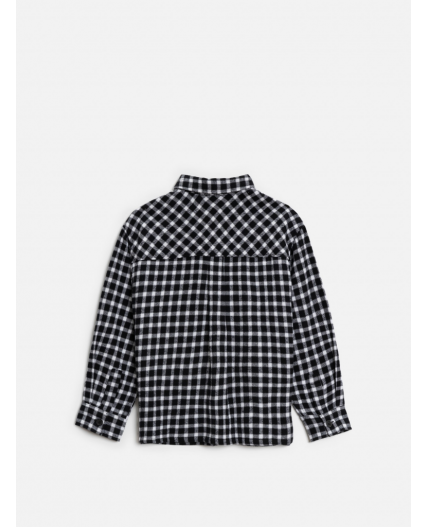 Сорочка верхняя детская для мальчиков Pablu черно-белая клетка