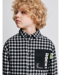 Сорочка верхняя детская для мальчиков Pablu черно-белая клетка