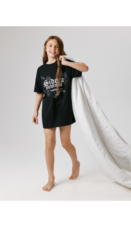 Ночная сорочка детская для девочек Satti25 черный