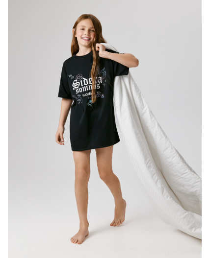 Ночная сорочка детская для девочек Satti25 черный