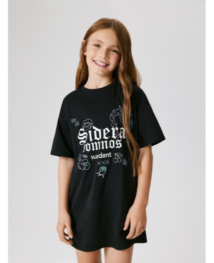 Ночная сорочка детская для девочек Satti25 черный