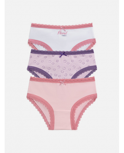 Трусы детские для девочек в наборе из 3шт Sofi цвет в ассортименте