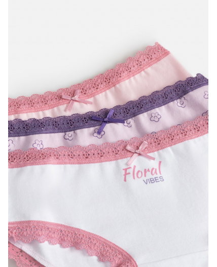 Трусы детские для девочек в наборе из 3шт Sofi цвет в ассортименте