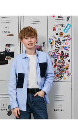 Сорочка верхняя детская для мальчиков Sofokl голубой