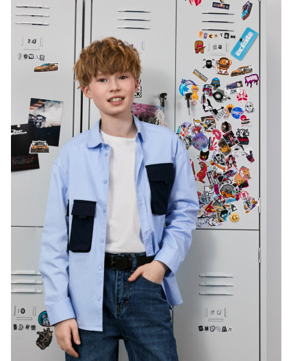 Сорочка верхняя детская для мальчиков Sofokl голубой