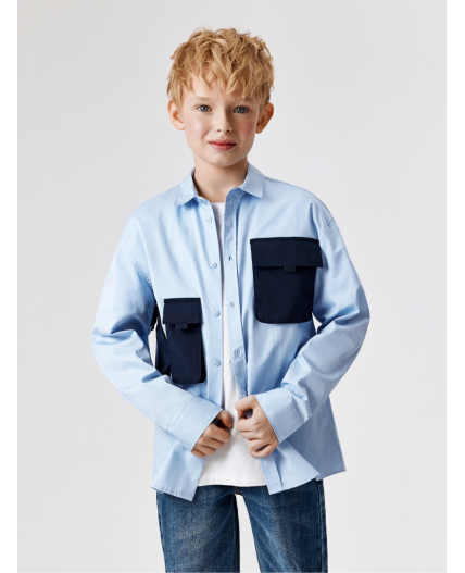Сорочка верхняя детская для мальчиков Sofokl голубой