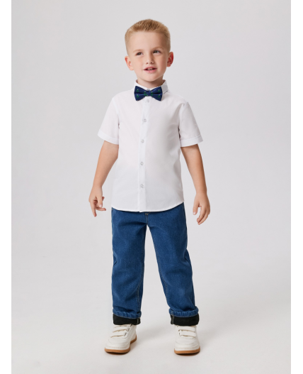 Сорочка верхняя детская для мальчиков Yan белый