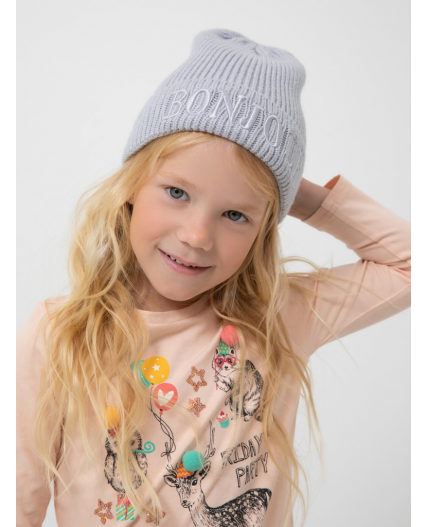 Шапка детская для девочек Nikky серый меланж