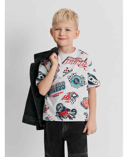 Футболка детская для мальчиков Argon светло-серый принт